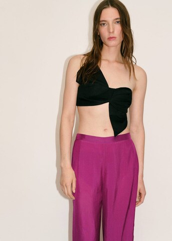 MANGO Wide Leg Hose 'Floris' in Lila