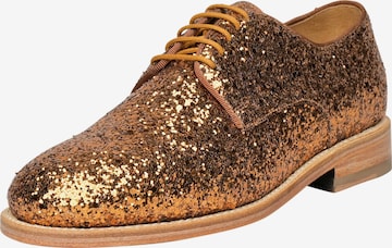 Henry Stevens Lace-Up Shoes 'Ella PD' in Gold: front