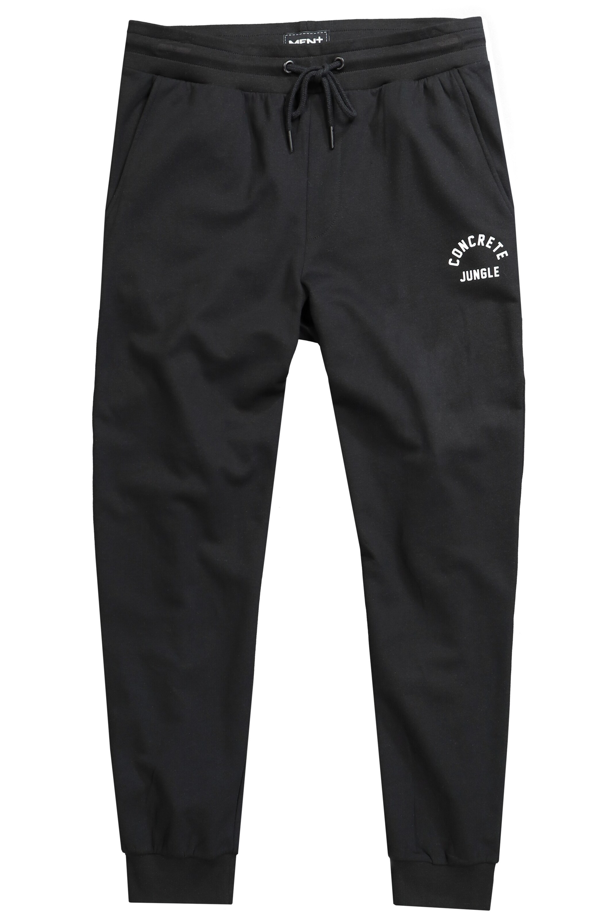 Men Plus Tapered Broek in Zwart: voorkant