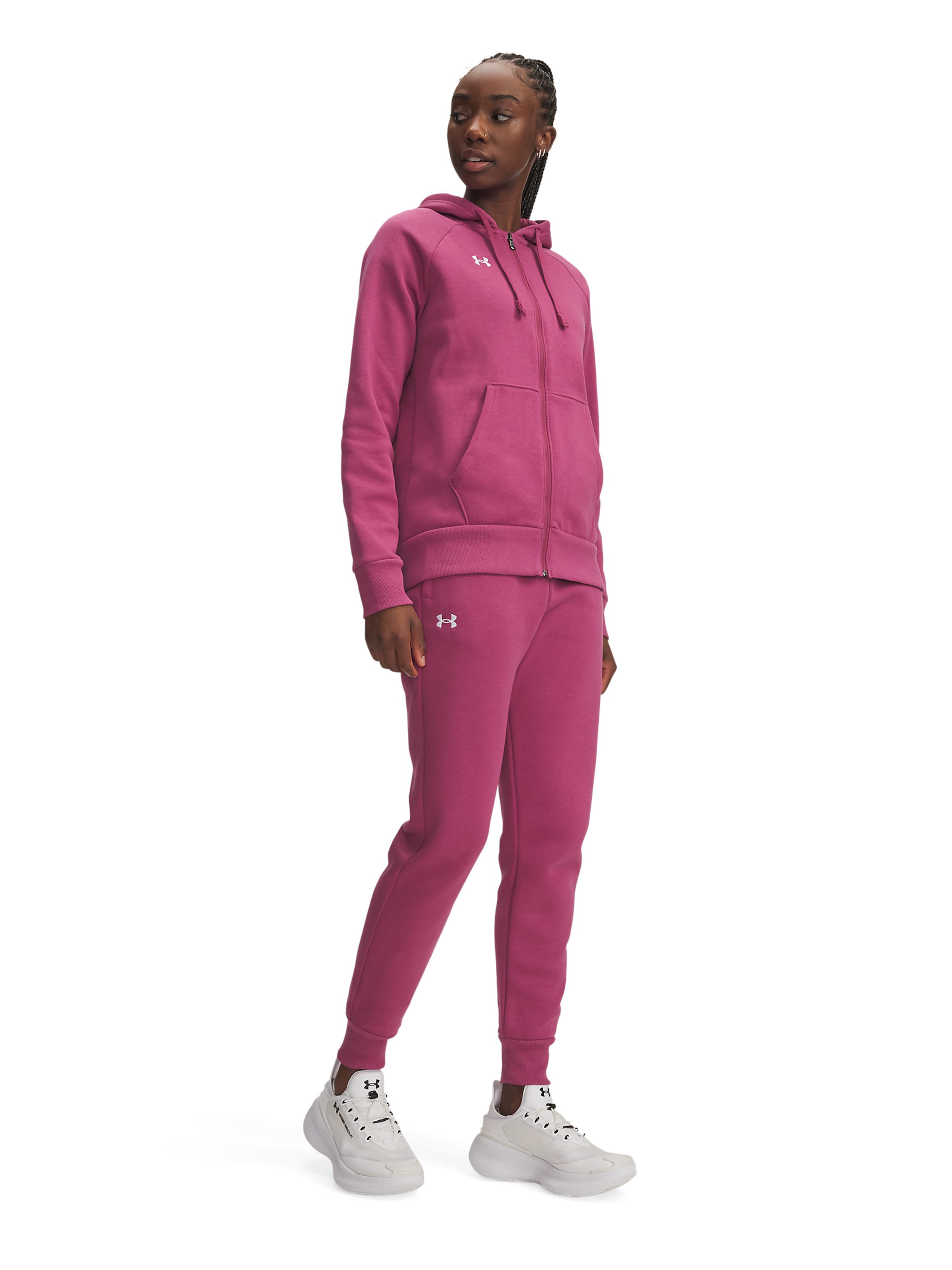 UNDER ARMOUR Workout Pants 'Rival' in Pink: front