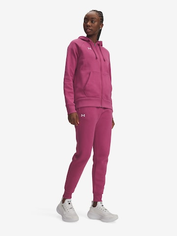 UNDER ARMOUR Workout Pants 'Rival' in Pink: front