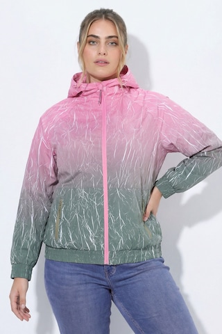 Ulla Popken Weatherproof jacket in Pink: front