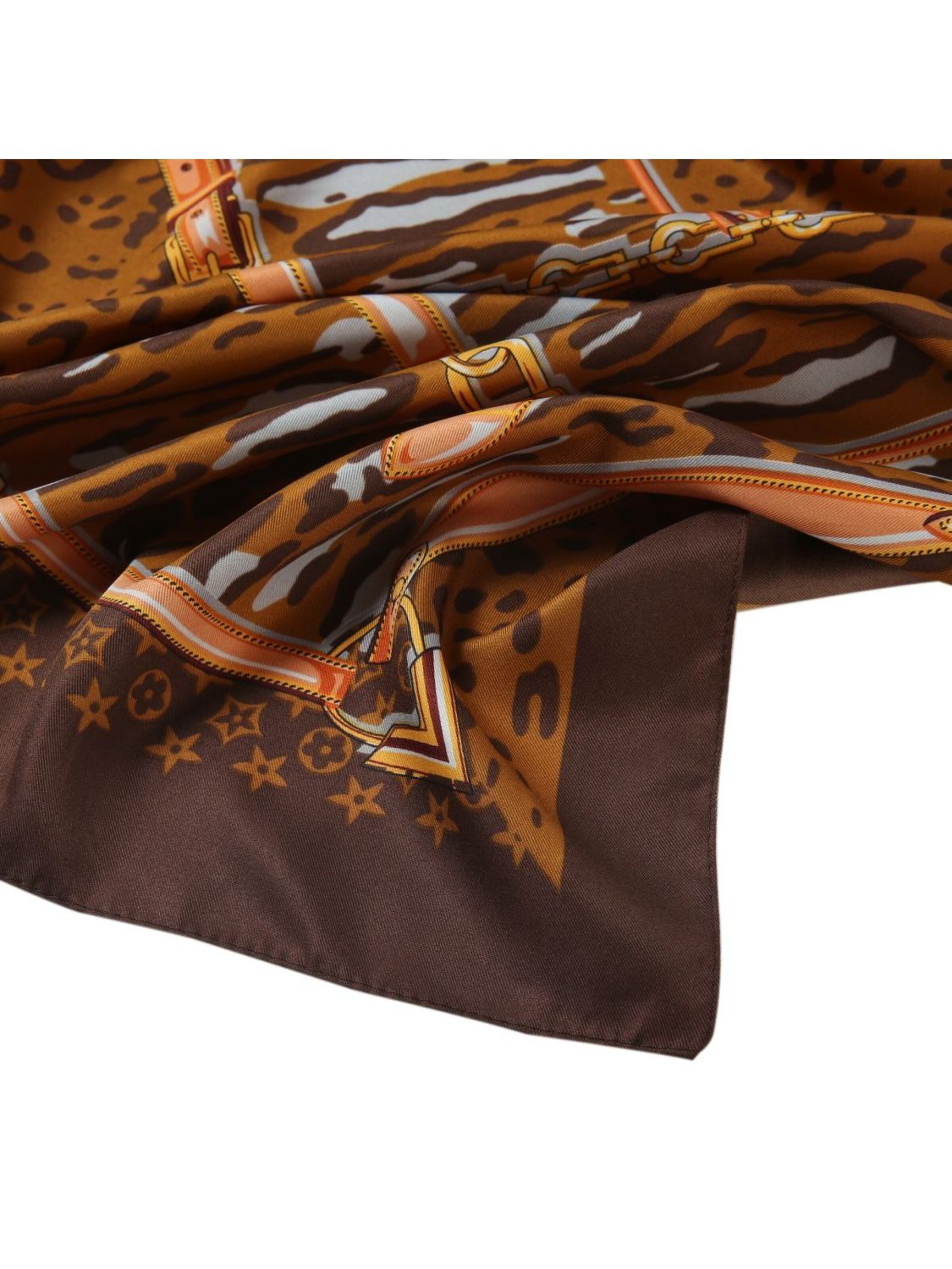 alberto cabale Sjaal 'Grand carré de Soie Pantcase Zoé' in Bruin