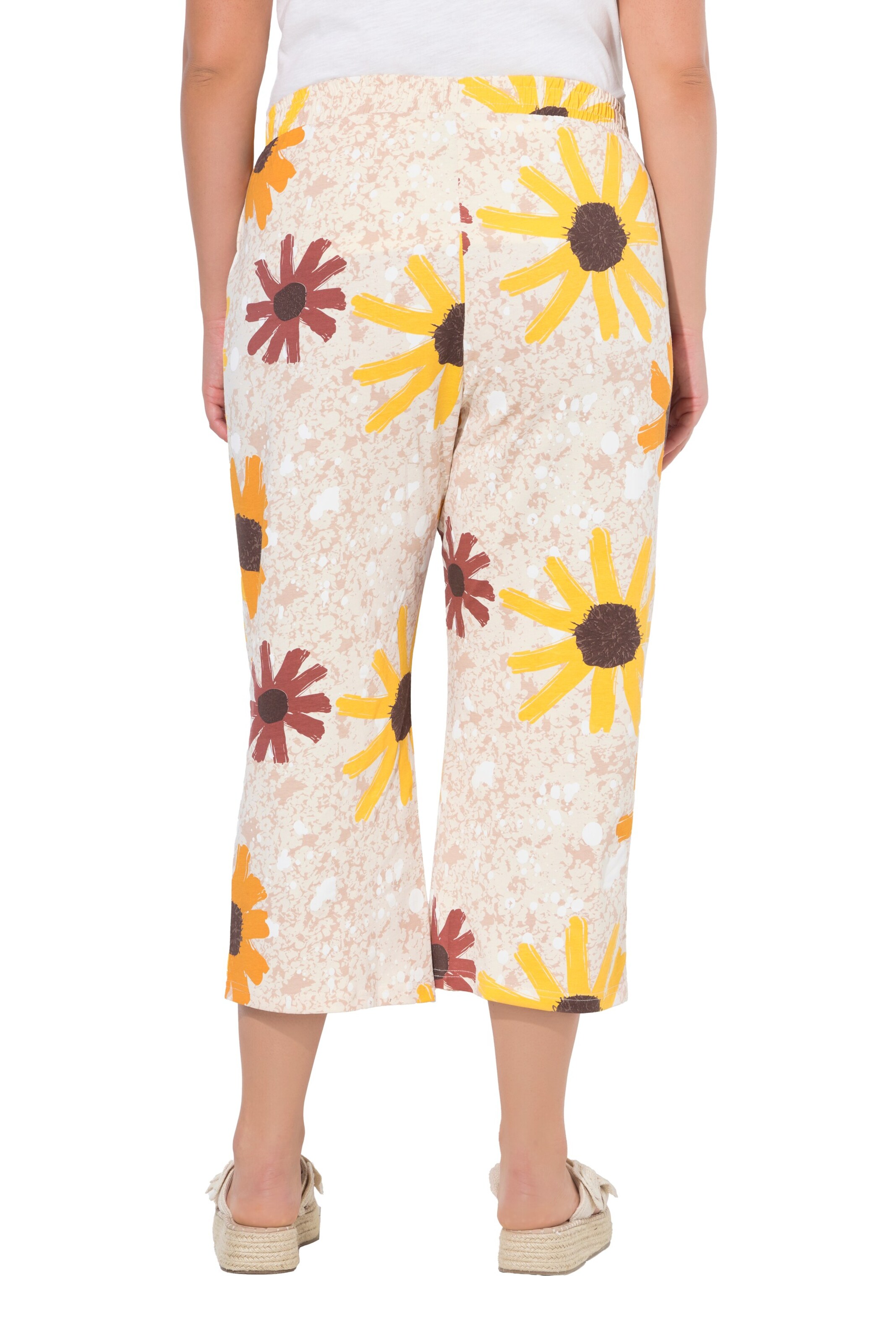 Ulla Popken Wide leg Broek in Beige