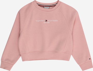 TOMMY HILFIGER Sweatshirt 'ESSENTIAL' in Pink: predná strana