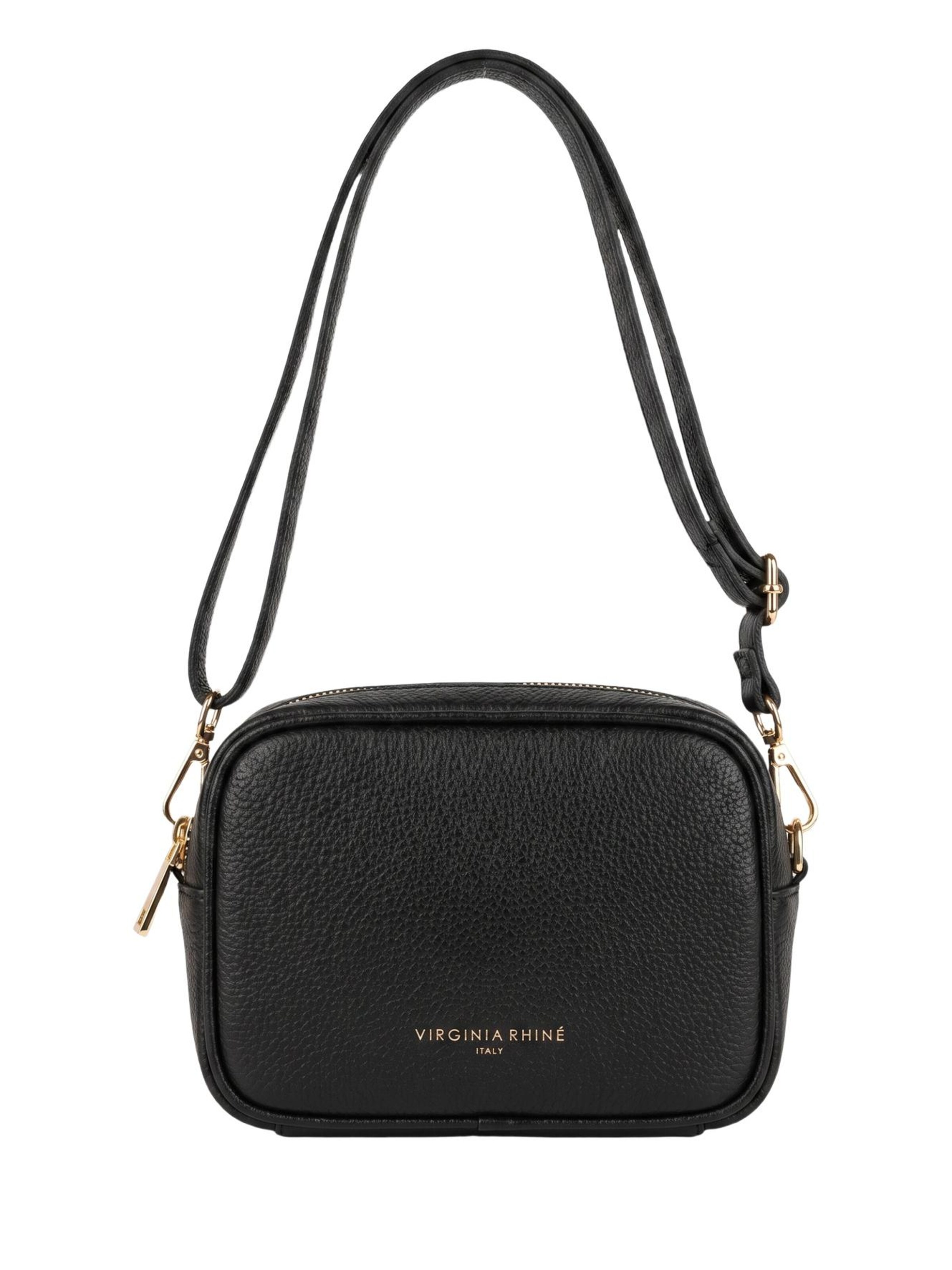 Borsa a tracolla 'Borsa a Tracolla Pelle Genuina 20x15 cm Virginia Rhinè' di Virginia Rhinè in nero: frontale