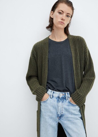 MANGO Knit Cardigan 'Bowl' in Green