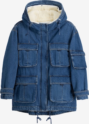 Bershka Zimska jakna | modra barva: sprednja stran