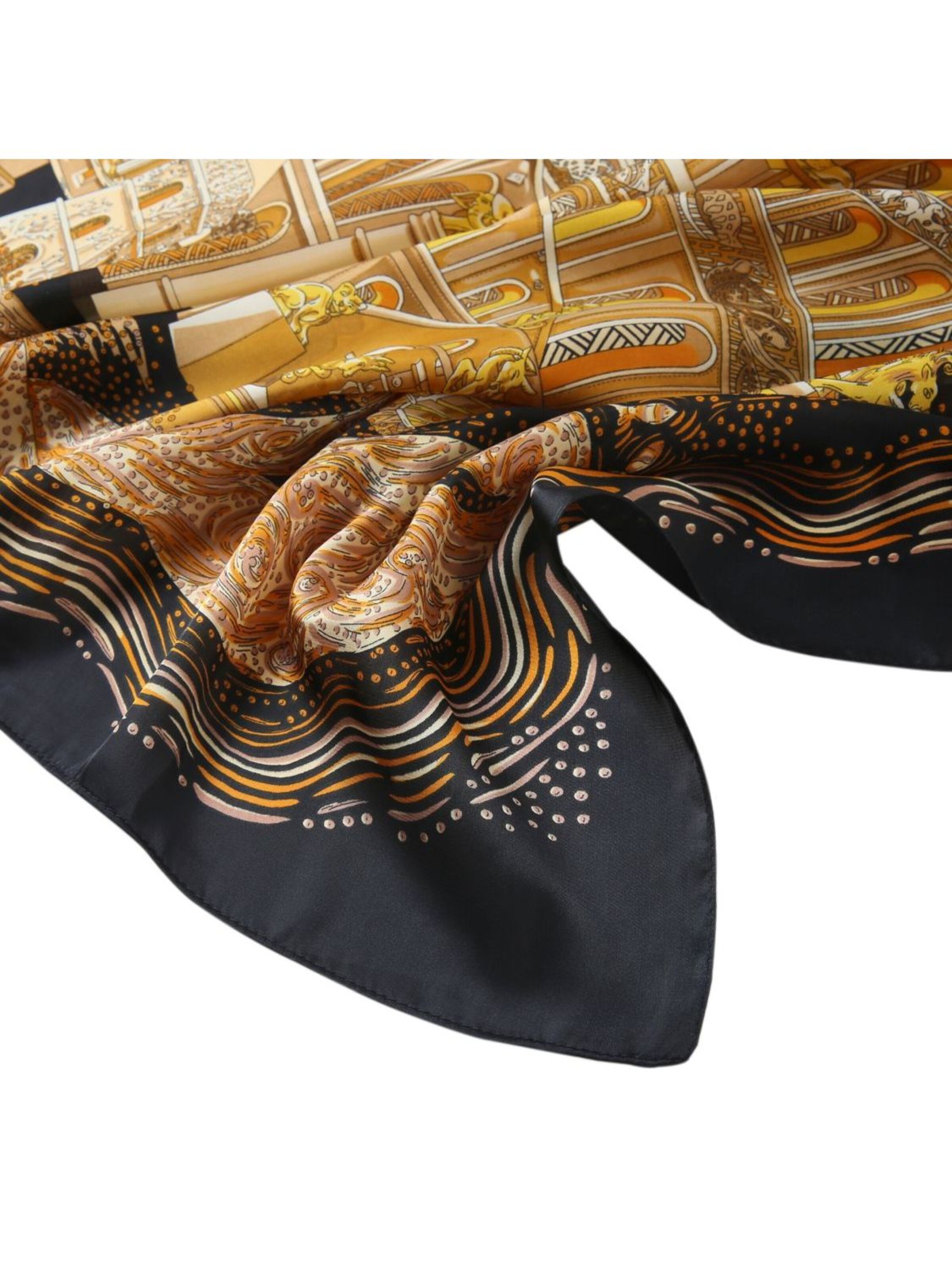 Écharpe 'Grand carré de Soie Babylone Zoé' alberto cabale en or