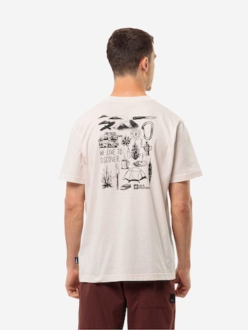 T-Shirt fonctionnel 'Discover' JACK WOLFSKIN en beige : devant