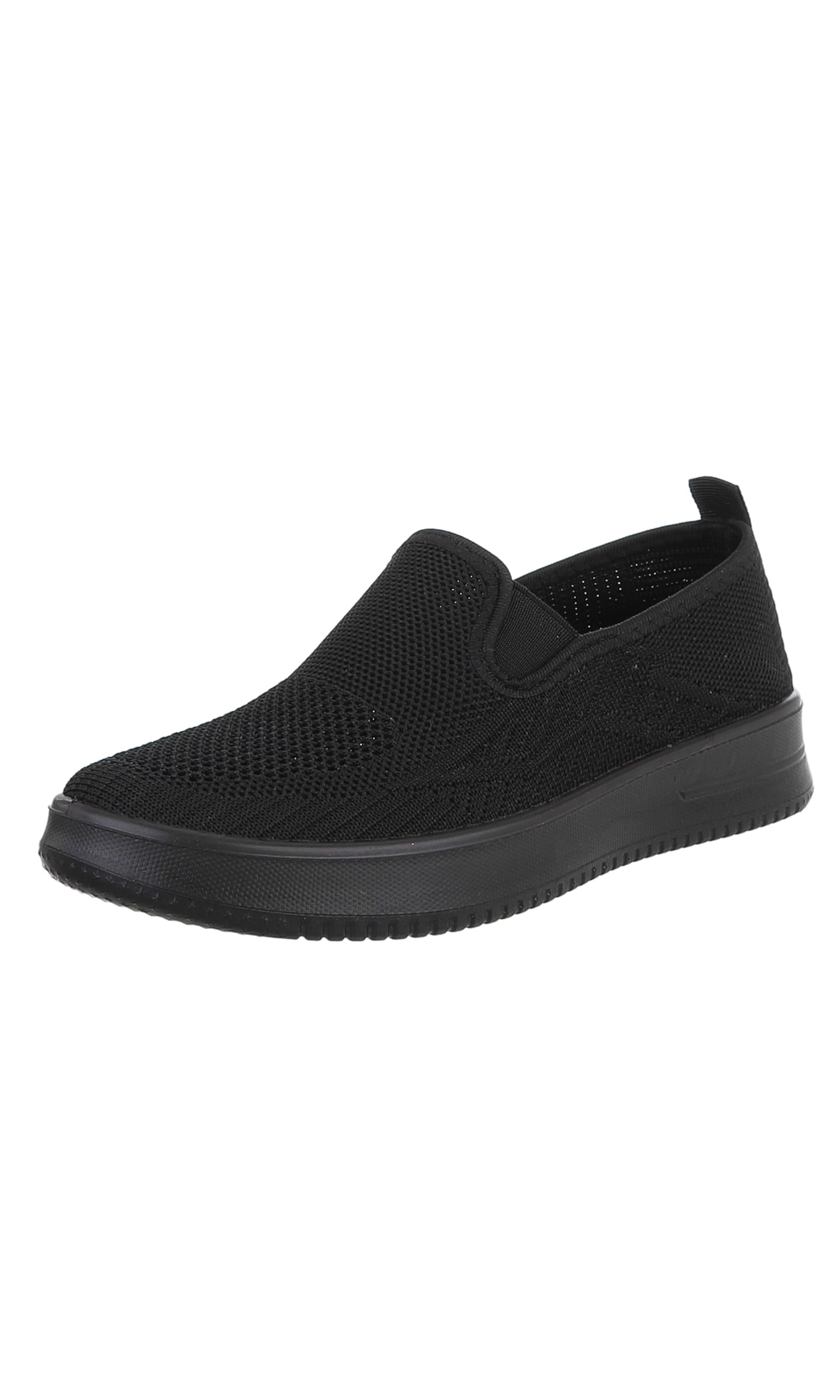 Ital-Design Slip On in Schwarz: Vorderseite