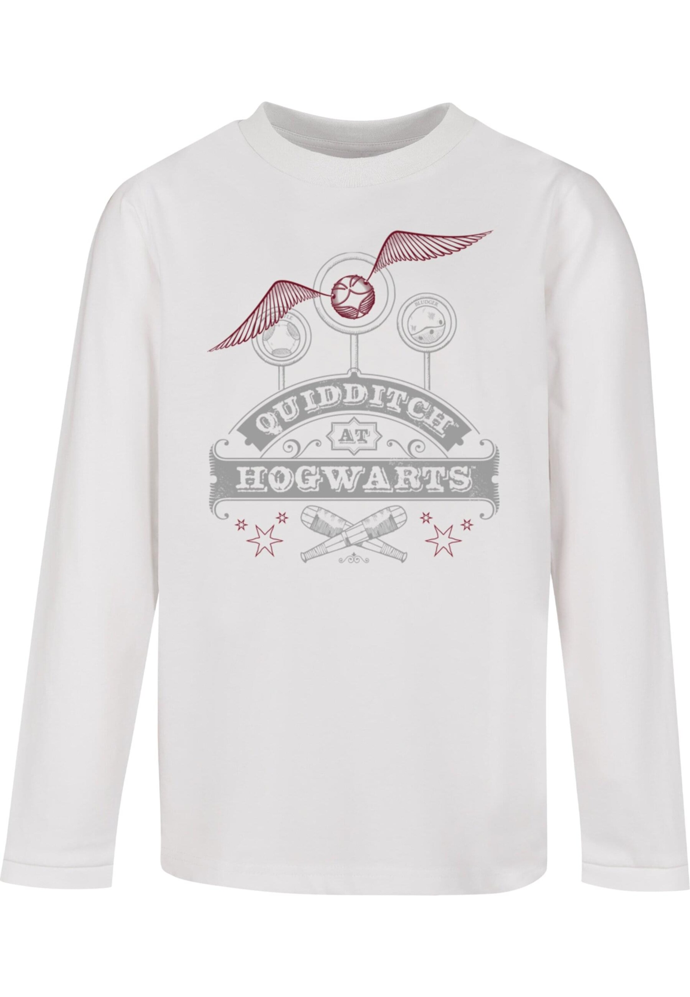 ABSOLUTE CULT Shirt 'Harry Potter - Quidditch At Hogwarts' in Weiß: Vorderseite