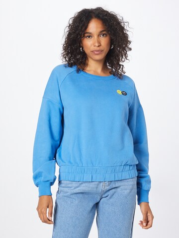 KnowledgeCotton Apparel Sweatshirt 'SMILEY™' in Blauw: voorkant