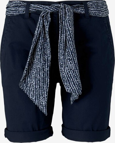TOM TAILOR Pantalon chino en bleu nuit / blanc, Vue avec produit