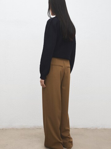 MANGO Широки крачоли Панталон с набор 'MILO' в кафяво