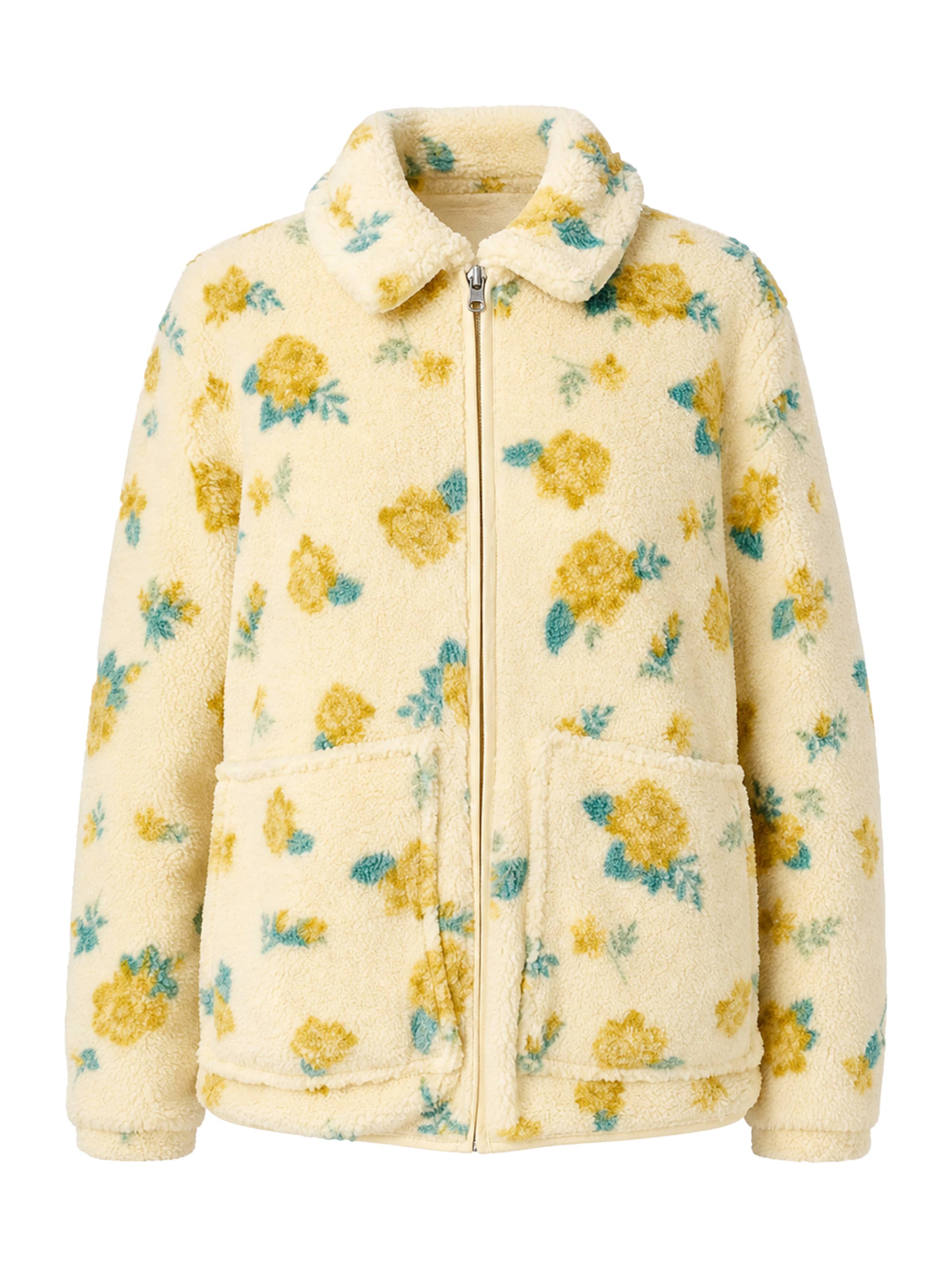 BRAVE SOUL Fleece jas in Geel: voorkant