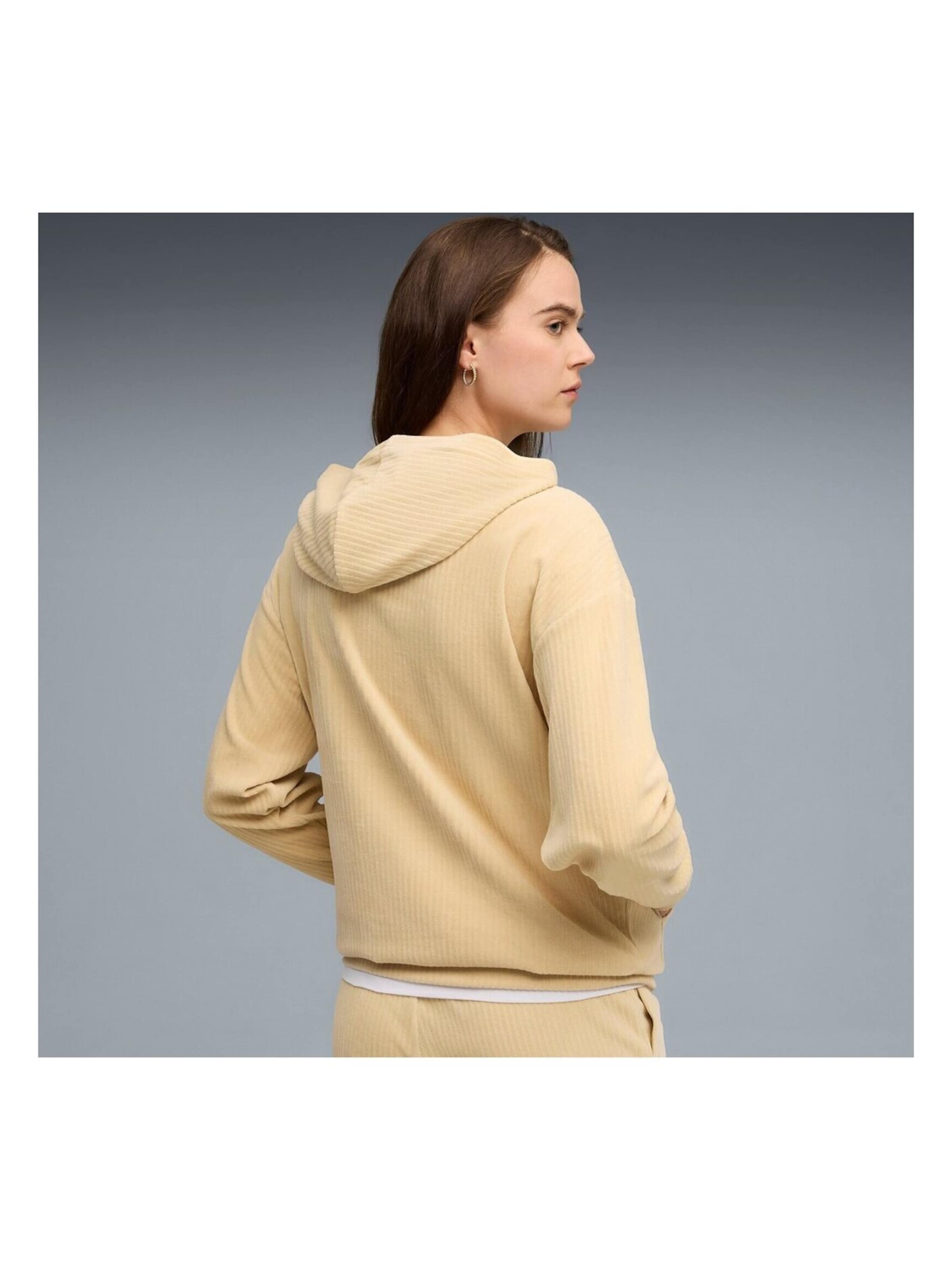 PUMA - Sudadera con cremallera en beige