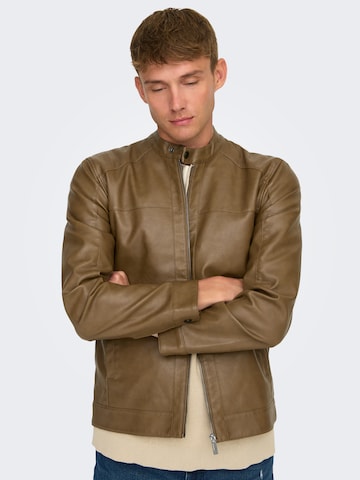 Only & Sons Regular fit Tussenjas 'Onsmike' in Bruin