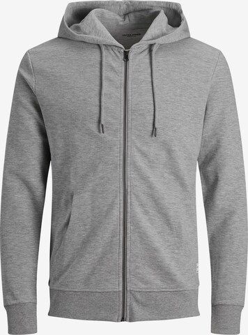 Jack & Jones Plus Zip-Up Hoodie in Grey: front