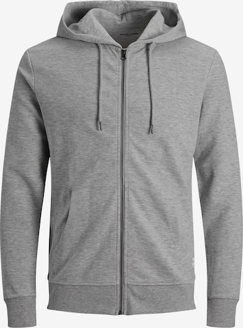 Jack & Jones Plus Zip-Up Hoodie in Grey: front