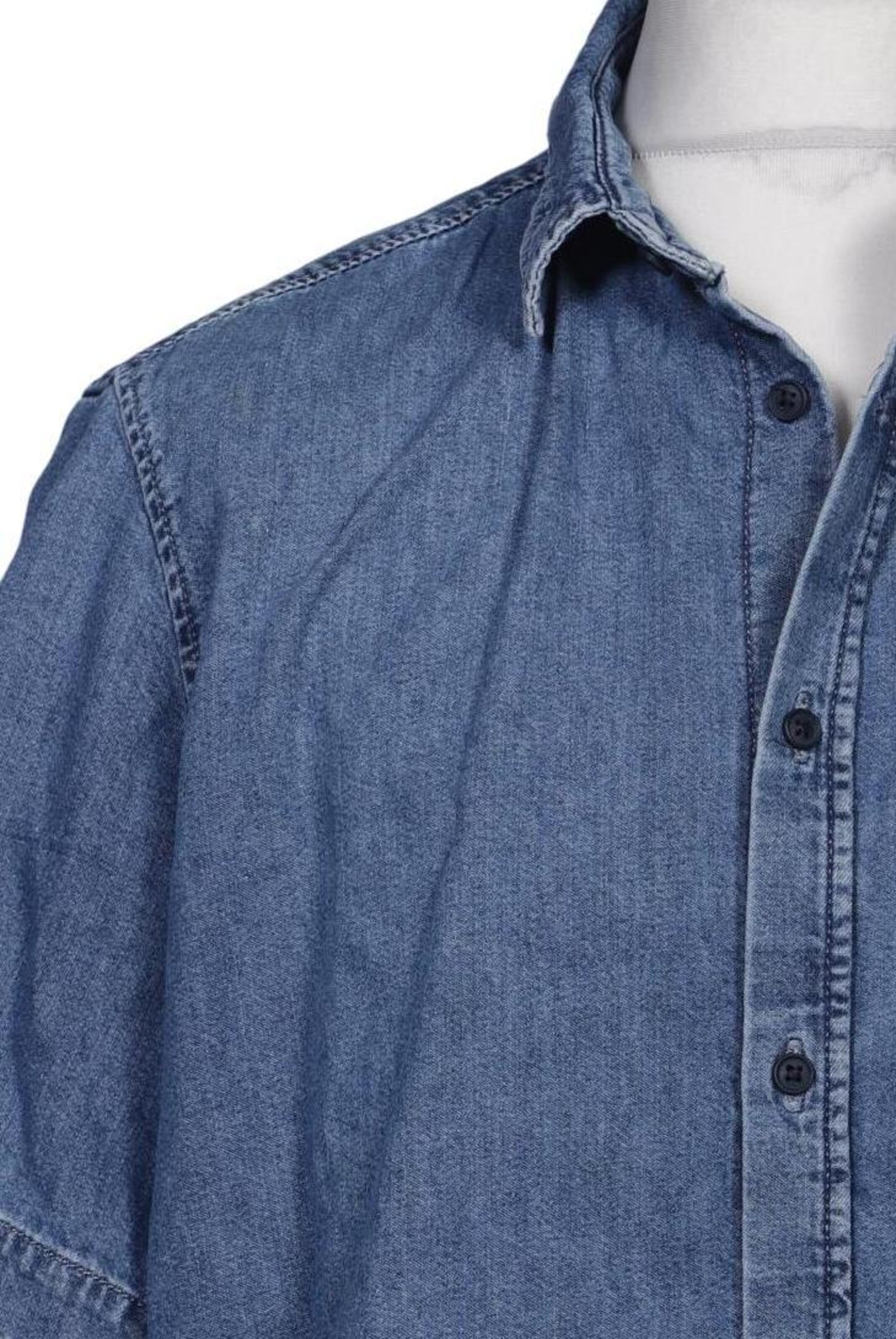 ARMEDANGELS Button Up Shirt in L-XL in Blue