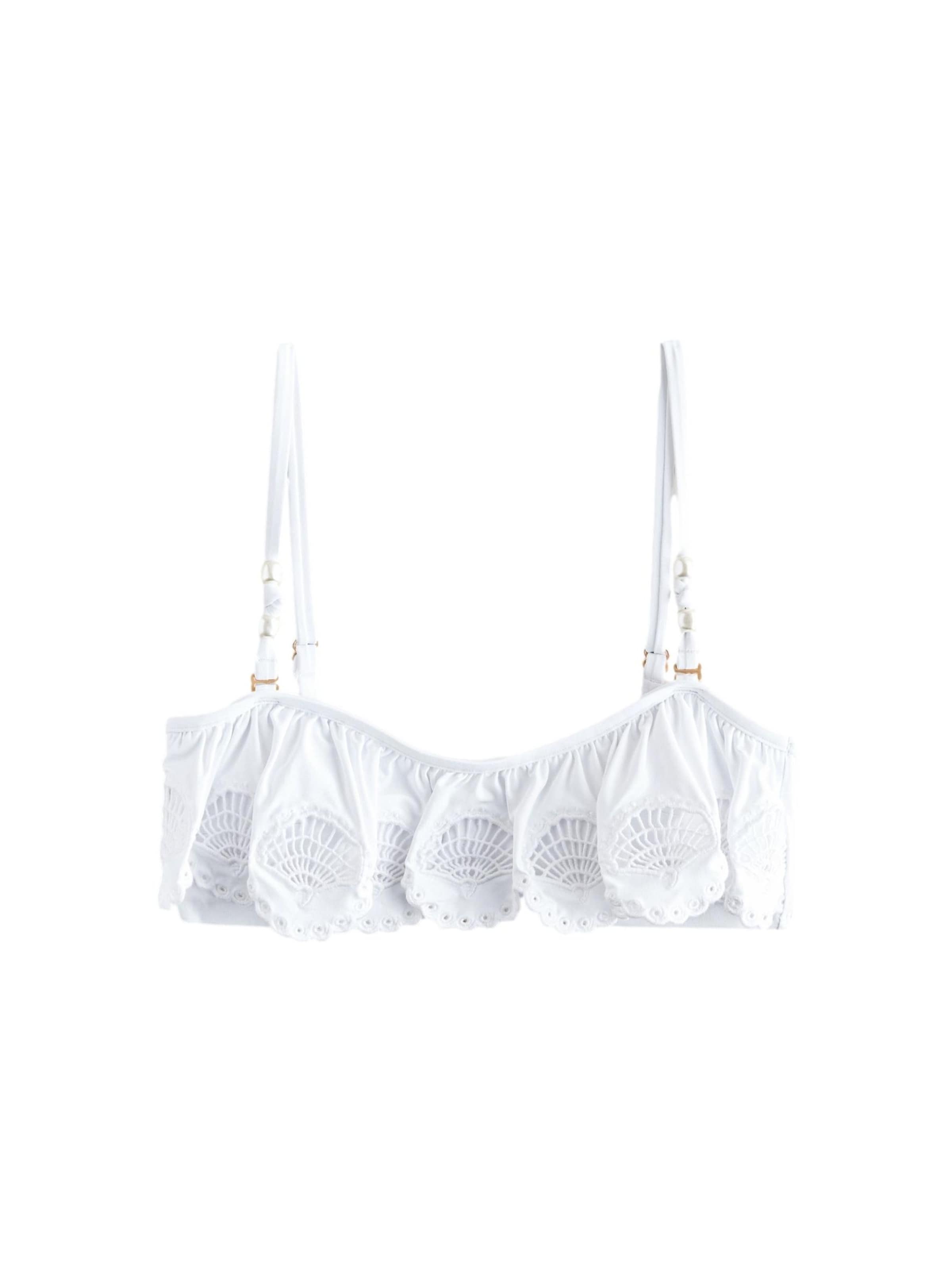 Next Bandeau Bikini top in White: front