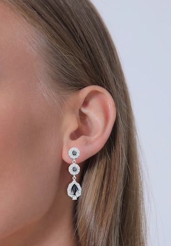 Boucles d'oreilles 'Tropfen' ELLI PREMIUM en noir : devant