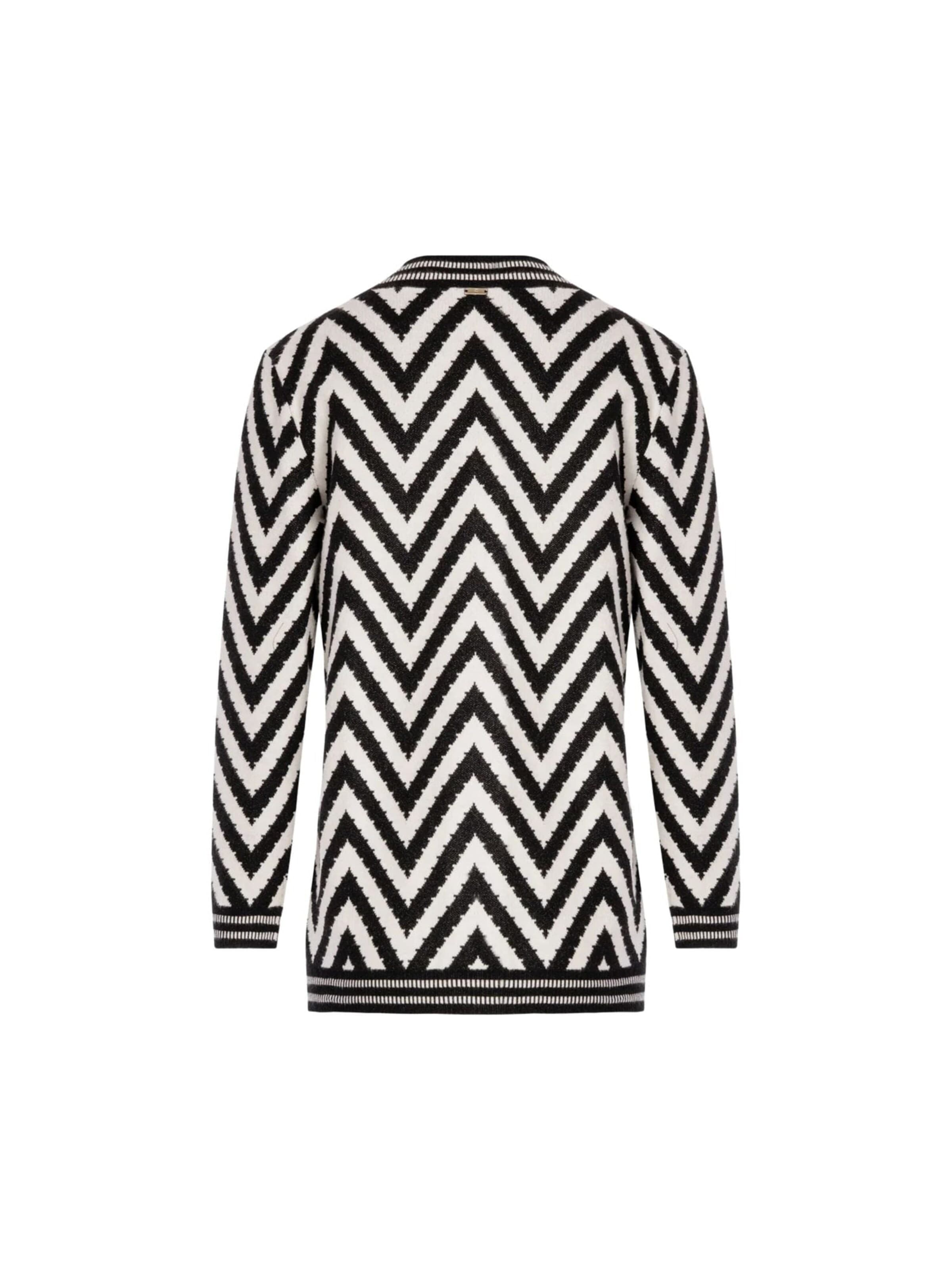 Fracomina Sweater 'Regular fit herringbone jacquard sweater' in White