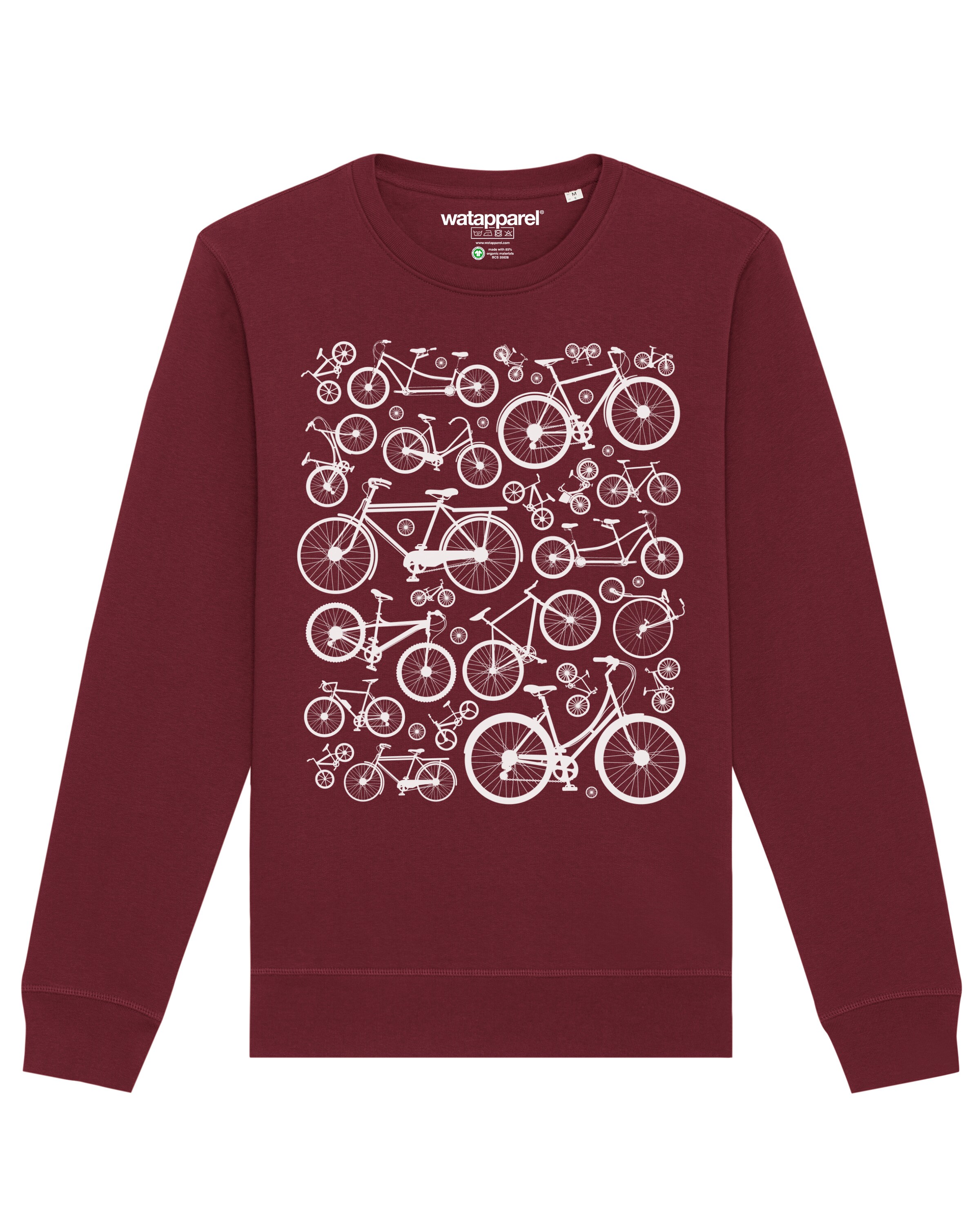 Watapparel Sweatshirt ' Fahrräder ' in Red: front