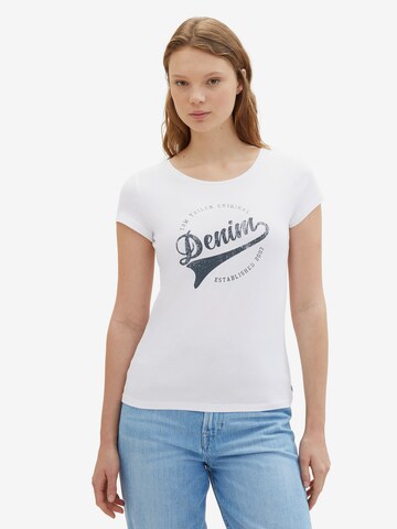 T-shirt TOM TAILOR DENIM en blanc