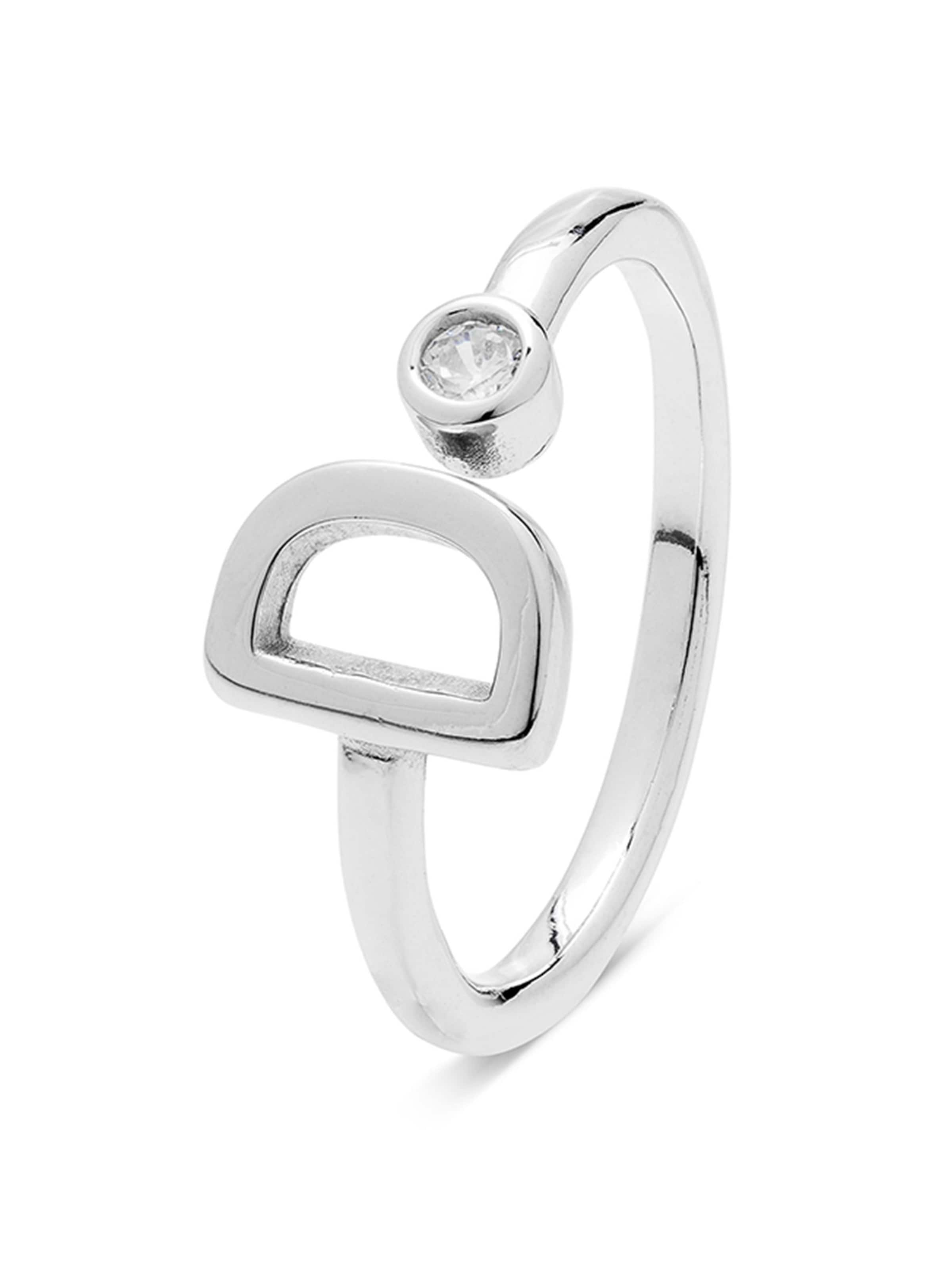 Anello 'Alphabet D' di Luxenter in argento: frontale