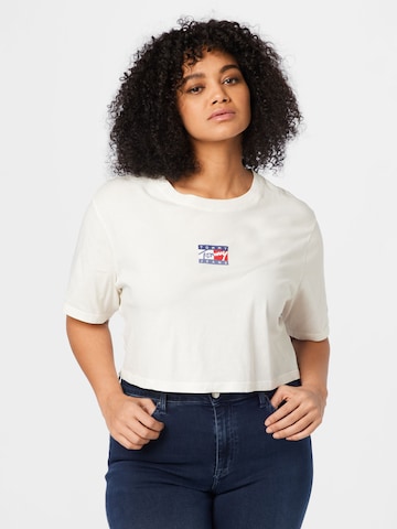 Tommy Jeans Curve Shirt in White: front