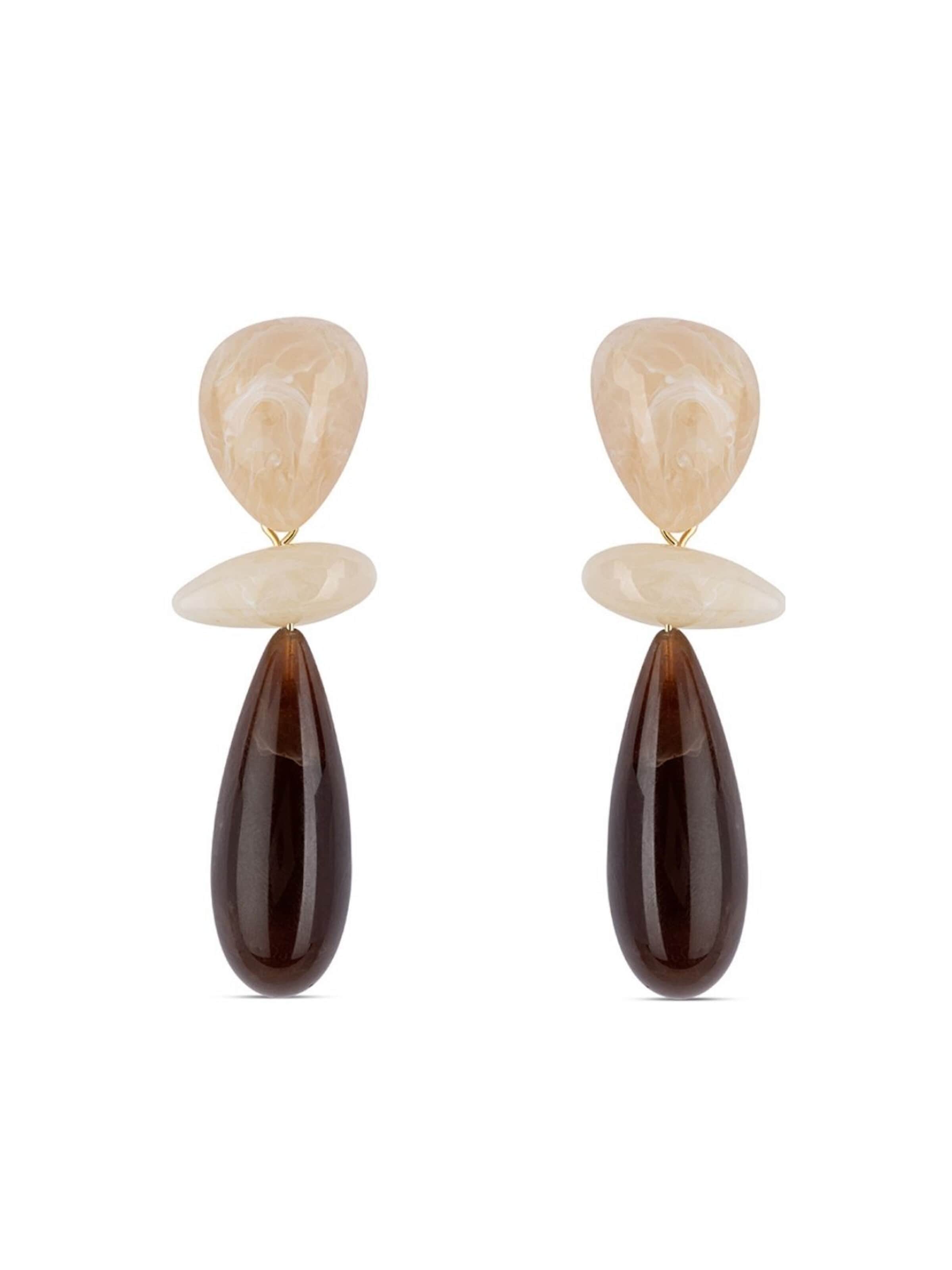 Club Manhattan Earrings 'Lola Earrings' in Brown: front