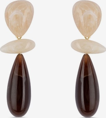 Boucles d'oreilles 'Lola Earrings' Club Manhattan en marron : devant