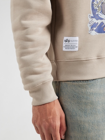 ALPHA INDUSTRIES Sweatshirt 'Japan Warrior' in Beige