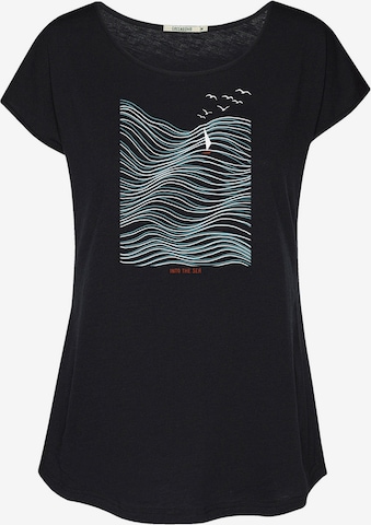 GREENBOMB Shirt ' Nature High Sea' in Zwart: voorkant