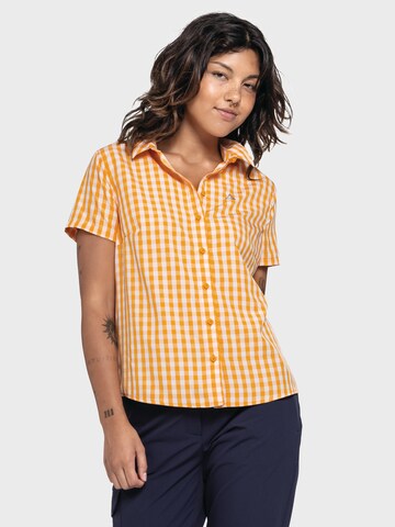 Schöffel Athletic button up shirt ' Hiking CIRC Blouse Style Dalfoss WMS ' in Orange: front