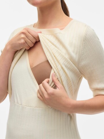 MAMALICIOUS Knit dress 'Newsiv June' in Beige