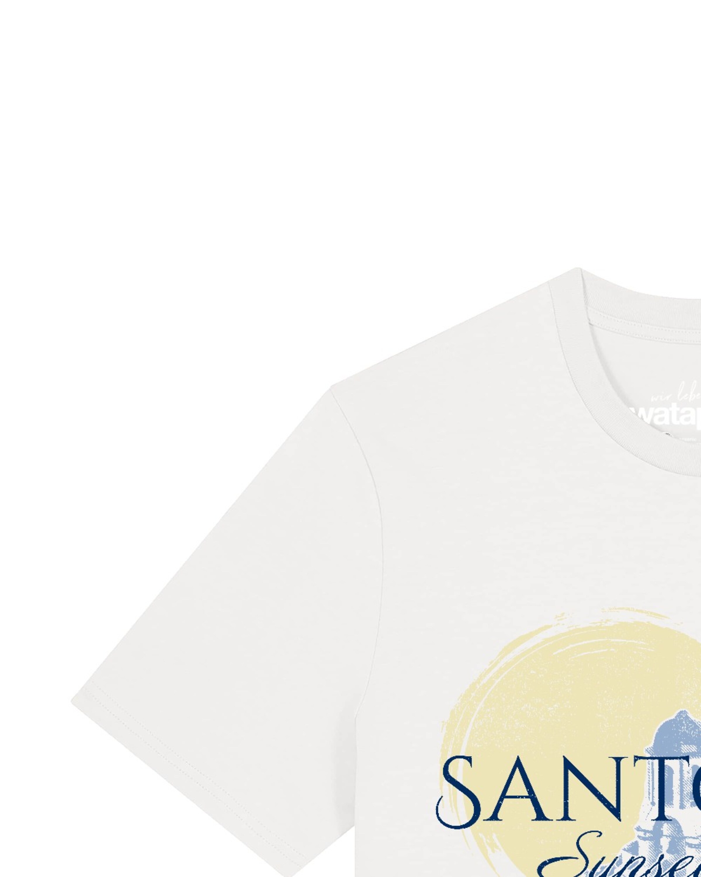 T-Shirt 'Santorini Sunset Club' Watapparel en blanc