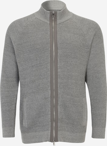 s.Oliver Men Big Sizes Knit Cardigan in Grey: front