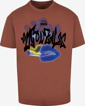 MJ Gonzales Shirt 'Kiss' in Brown: front