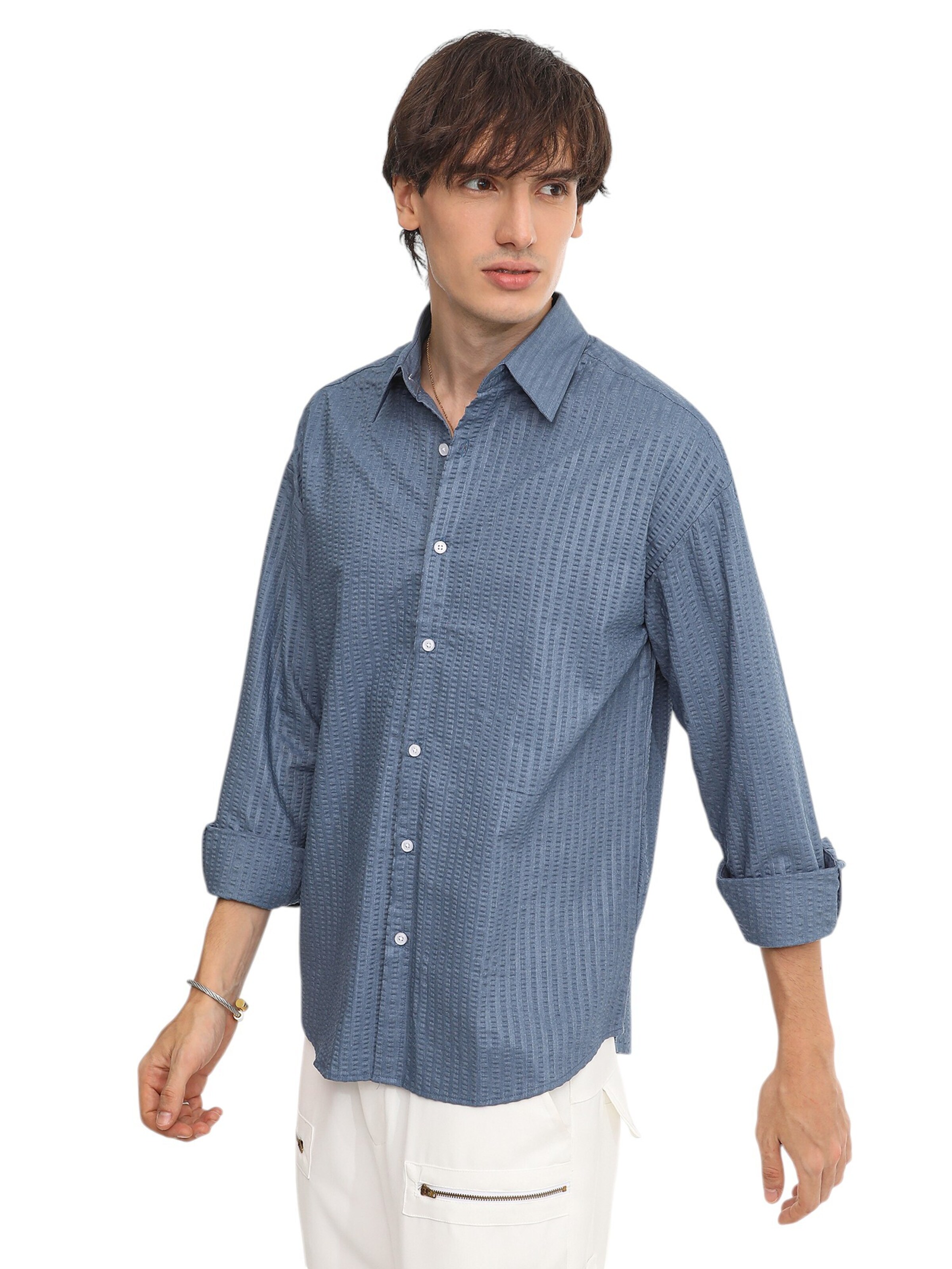 Campus Sutra Regular fit Button Up Shirt 'Tetty' in Blue