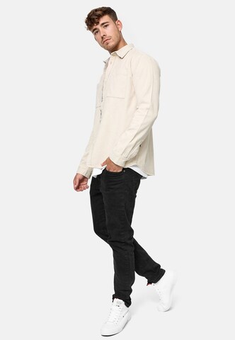 INDICODE JEANS Regular fit Button Up Shirt 'Thyge' in Beige