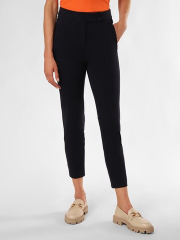 Cambio Skinny Pleat-front trousers 'Scarlet' in Blue: front