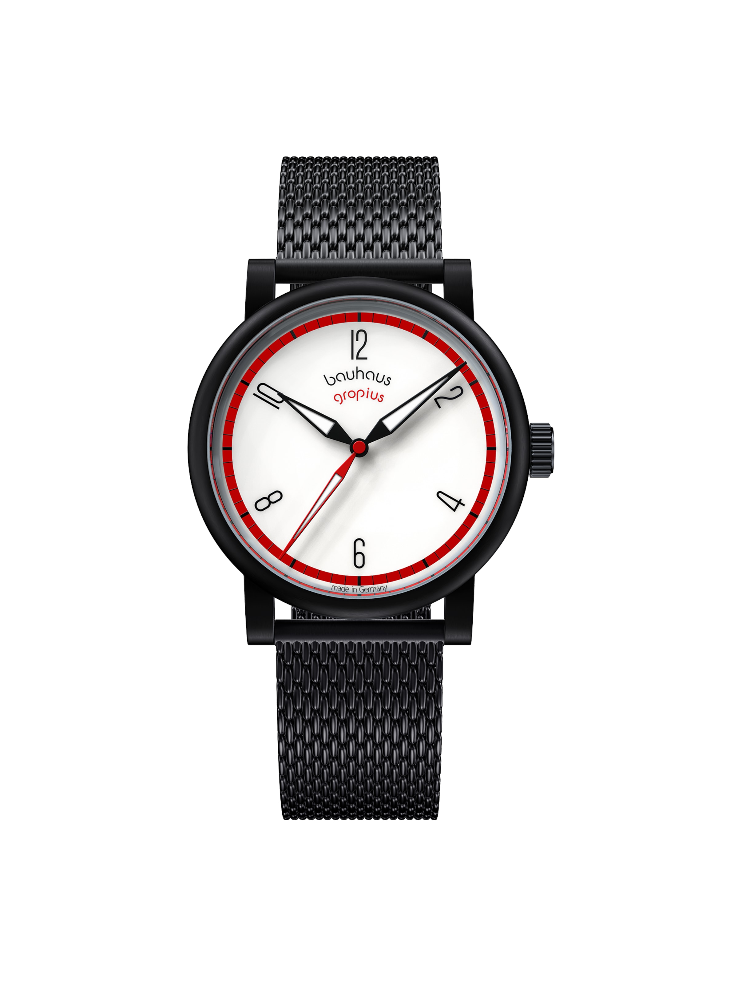 WALTER GROPIUS Analog Watch 'KONTUR' in Black: front