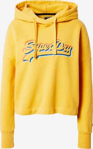 SuperdrySweater majica - žuta boja: prednji dio