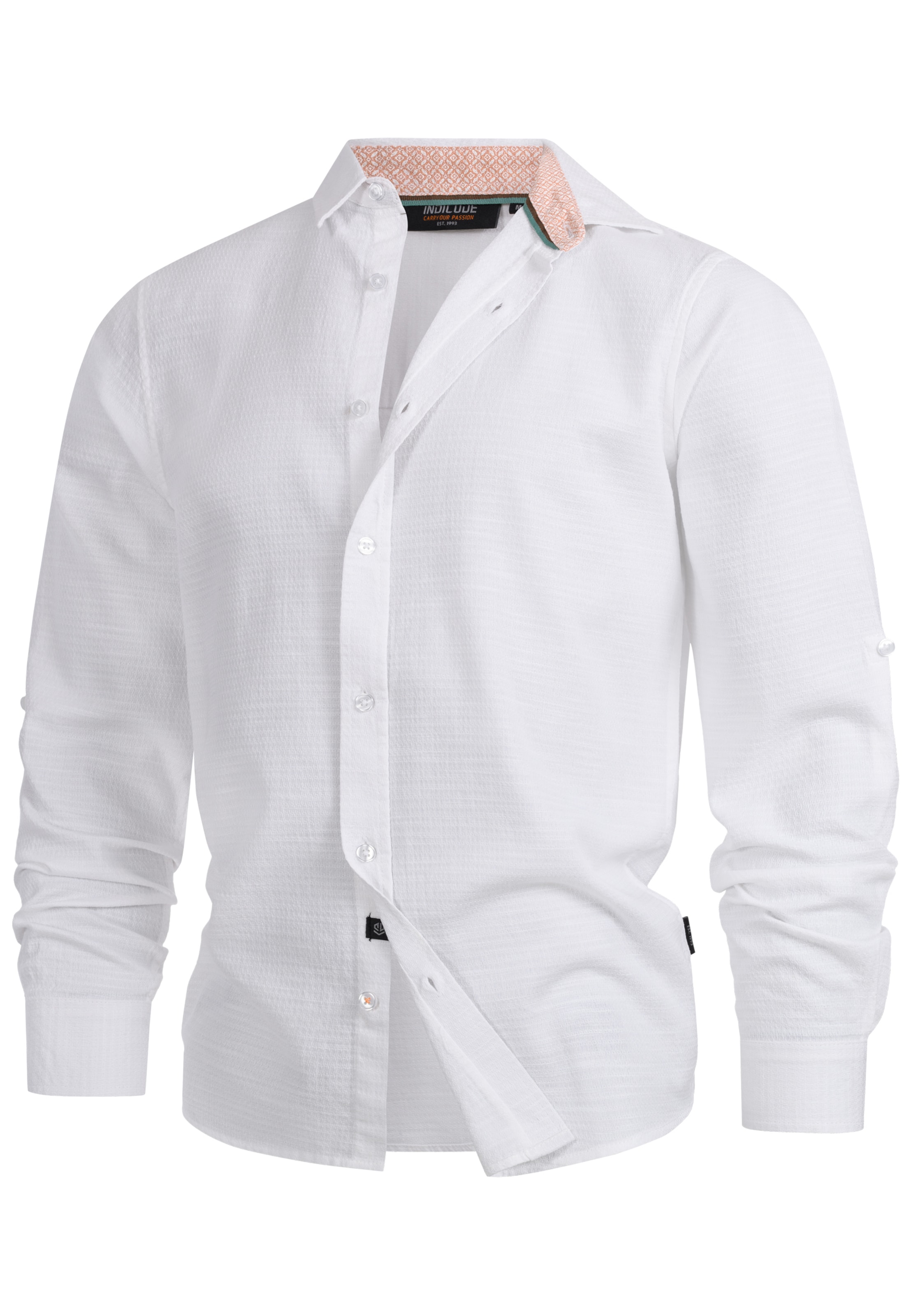 INDICODE JEANS Button Up Shirt 'Terra' in White: front