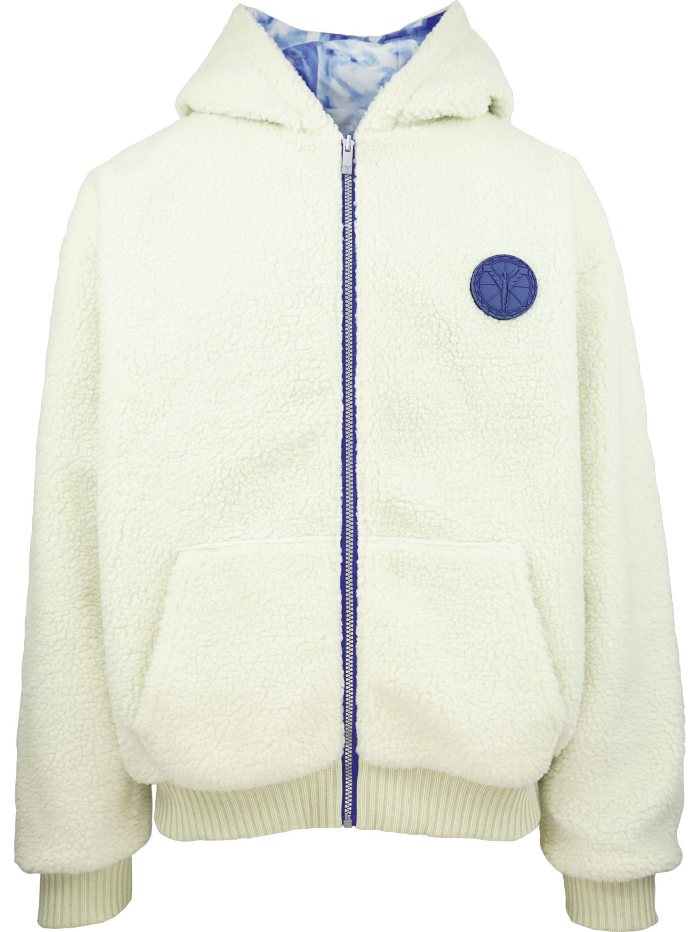 Carlo Colucci Between-Season Jacket ' Fiorese ' in XXXL in Beige / mottled blue, Item view