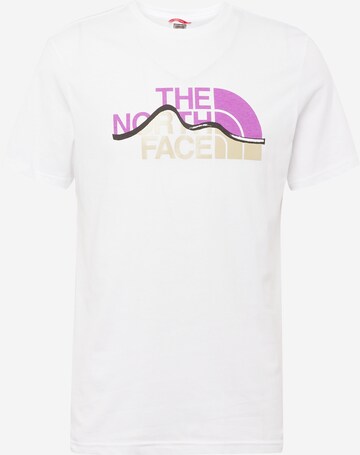 balta THE NORTH FACE Marškinėliai 'MOUNTAIN': priekis