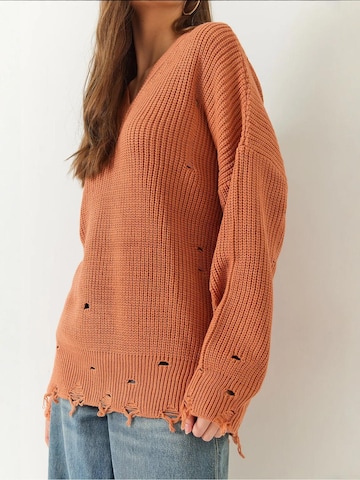 Bianco Lucci Oversized trui in Bruin